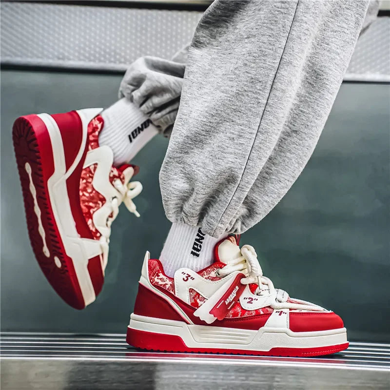 Original Brand Men's Skateboard Shoes Fashion Red Men Sneakers Low-Cut Platform Shoes Casual Skate Sneakers Men basket homme - Melo