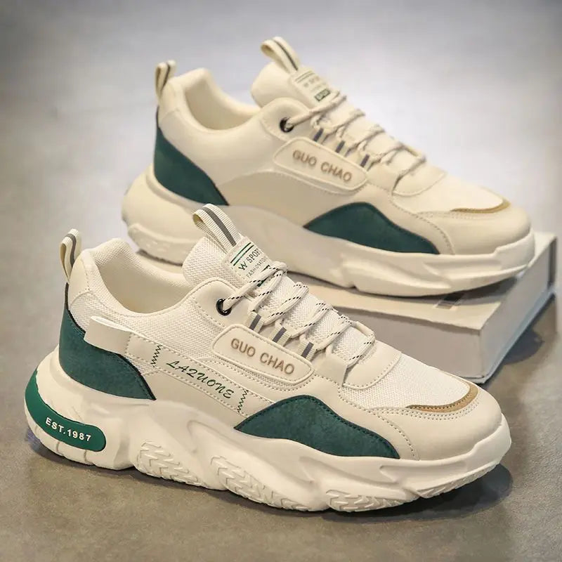 Men's Spor Breathable Me oes Summer New Sle Thi Bot Heightening Casual Dads Sneakers Comfortable round Toe Rubbe... - Melo