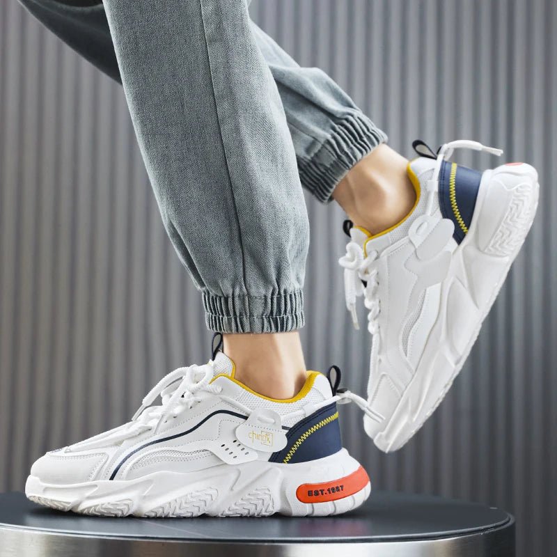 Men's Sports Shoes Thick-soled Heightening Clunky Sneaker Breathable Comfortable Running Shoes Fashionable Sports Tennis Shoes - Melo