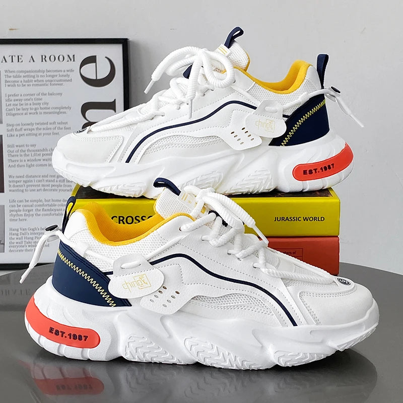 Men's Sports Shoes Thick-soled Heightening Clunky Sneaker Breathable Comfortable Running Shoes Fashionable Sports Tennis Shoes - Melo