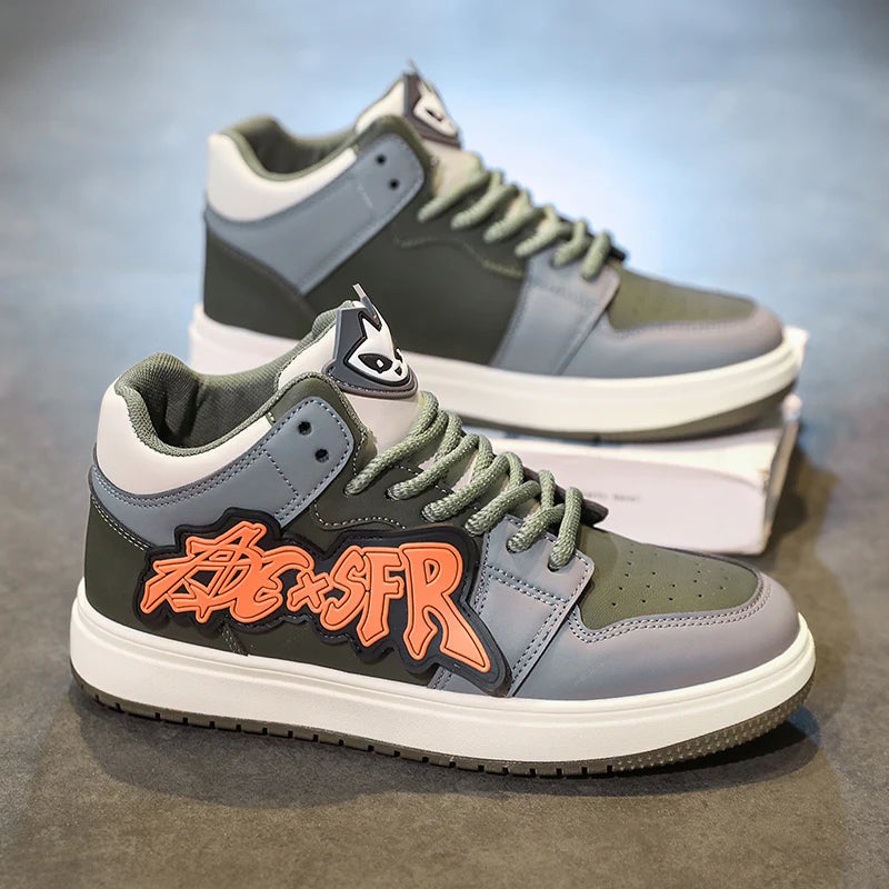 Fashion Blue Designer Skateboard Shoes Men Luxury Platform Skateboard Sneakers Men Basket HommeMen Streetwear Hip Hop Sneakers - Melo