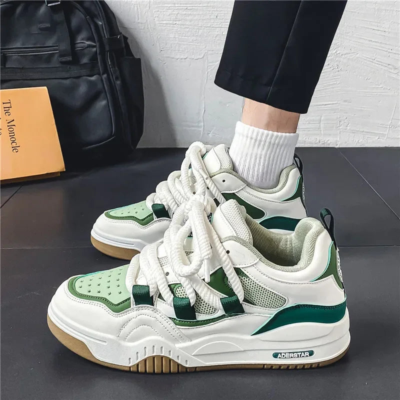 Trendsetting Comfort: Men Durable Skate Shoes with Fashionable Shoelaces, Ankle and Toe Protection, Breathable Holes - Melo