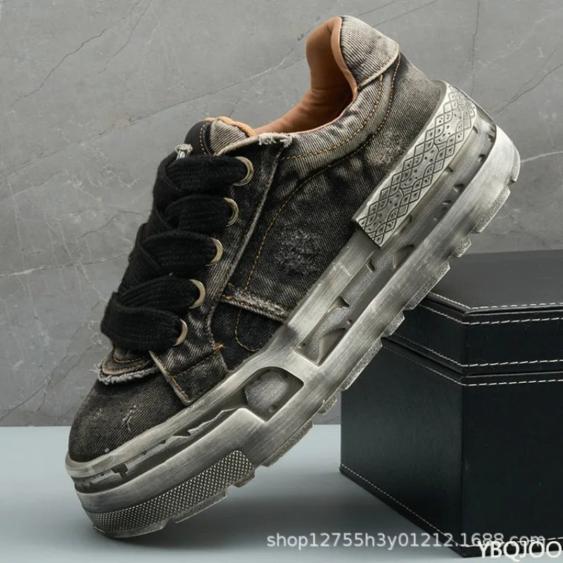 Spring and Autumn New Fashionable Anti slip and Wear resistant Men's Vulcanized Shoes Canvas Casual Sports Men's Board Shoes - Melo