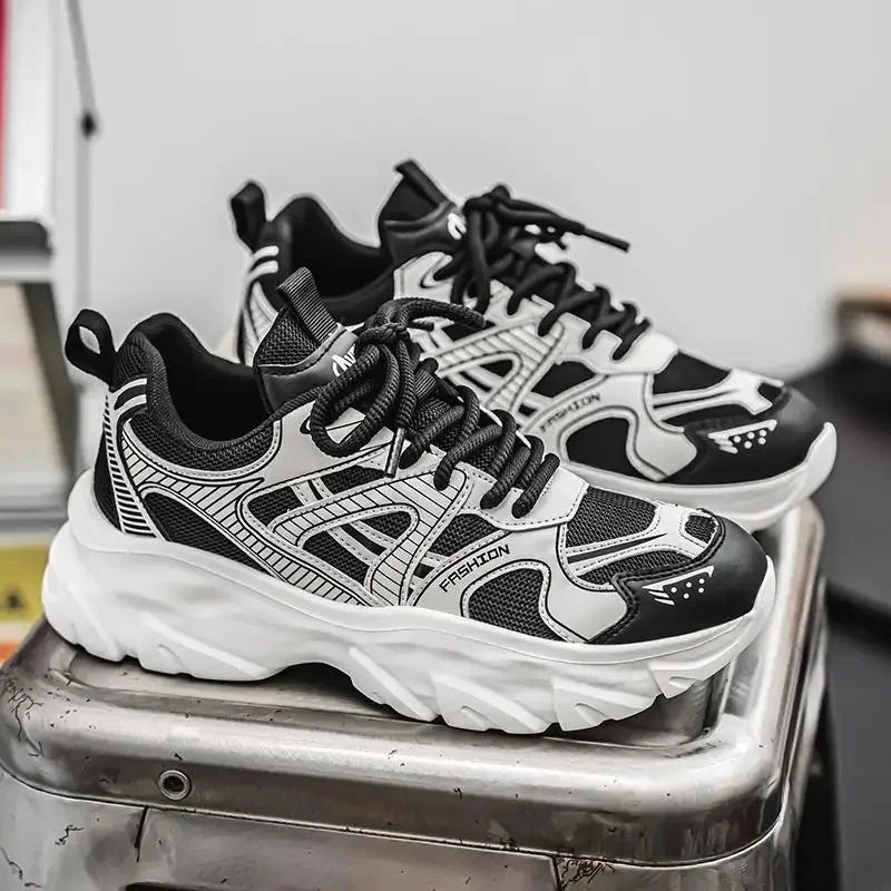 2024 Autumn/Winter New Men's Shoes Breathable Sports Casual Running Shoes Student Thick Base Increased Wear Resistance Old Dad S - Melo