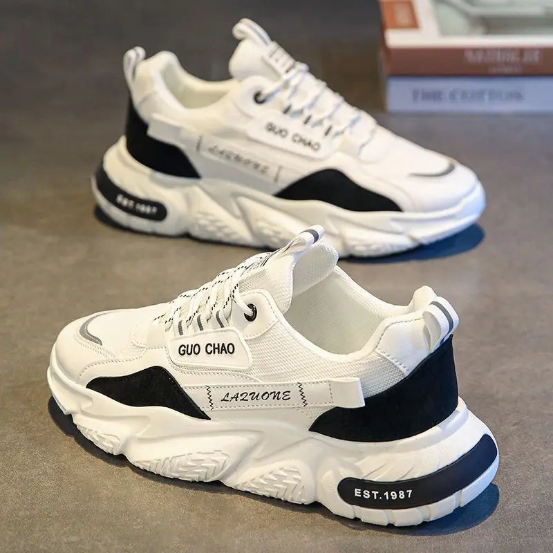 Men's Spor Breathable Me oes Summer New Sle Thi Bot Heightening Casual Dads Sneakers Comfortable round Toe Rubbe... - Melo