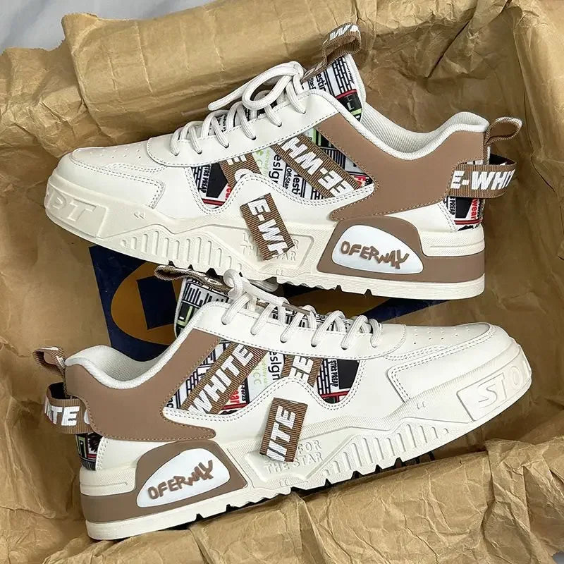 Casual Fashion Leather Sneakers New Skateboard Mens Shoes Outdoor Running Sports shoes Hiking Tennis Platform Luxury footwear - Melo