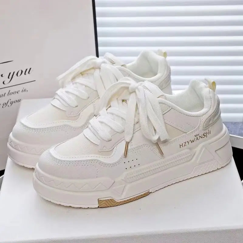 Chunky White Platform Sneakers 2024 Spring New Sport Versatile Women Hightop Luxury Designer Brand High Quality Shoes for Women - Melo