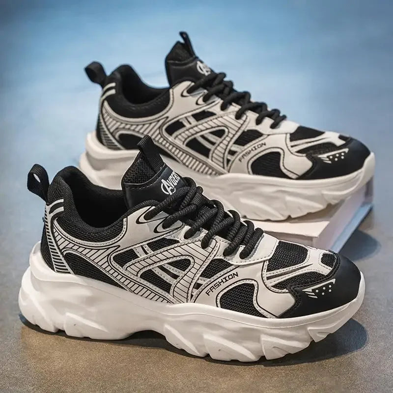 2024 Autumn/Winter New Men's Shoes Breathable Sports Casual Running Shoes Student Thick Base Increased Wear Resistance Old Dad S - Melo