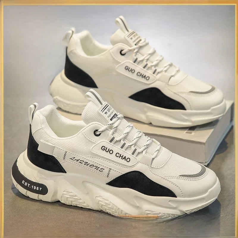 Men's Spor Breathable Me oes Summer New Sle Thi Bot Heightening Casual Dads Sneakers Comfortable round Toe Rubbe... - Melo