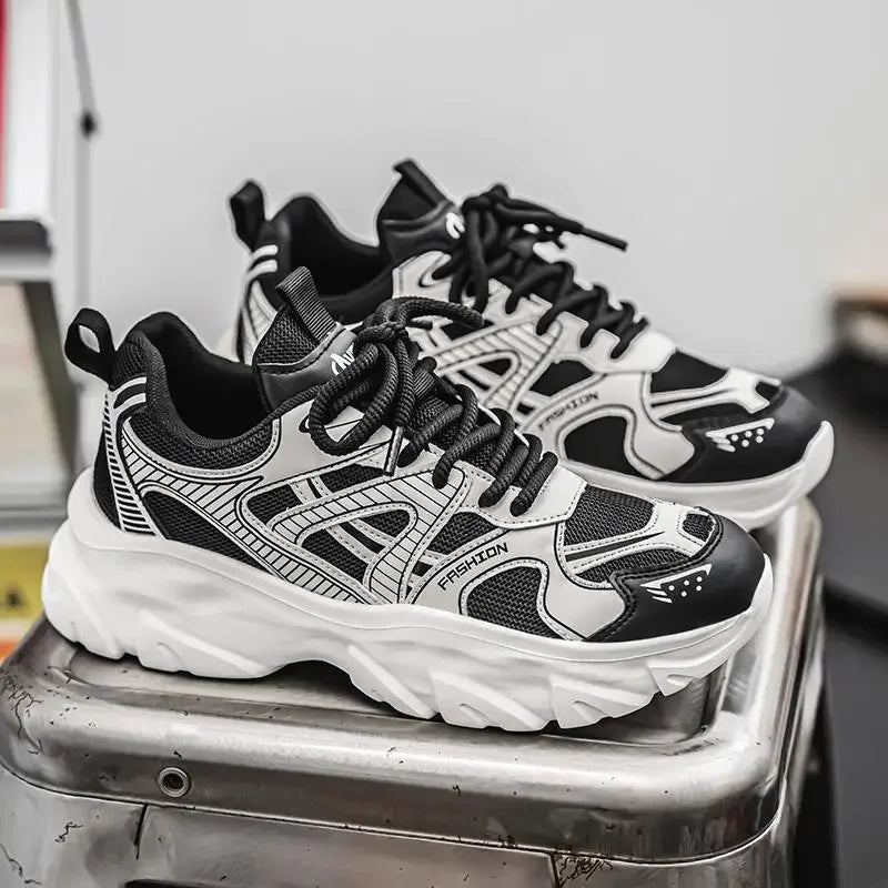2024 Autumn/Winter New Men's Shoes Breathable Sports Casual Running Shoes Student Thick Base Increased Wear Resistance Old Dad S - Melo