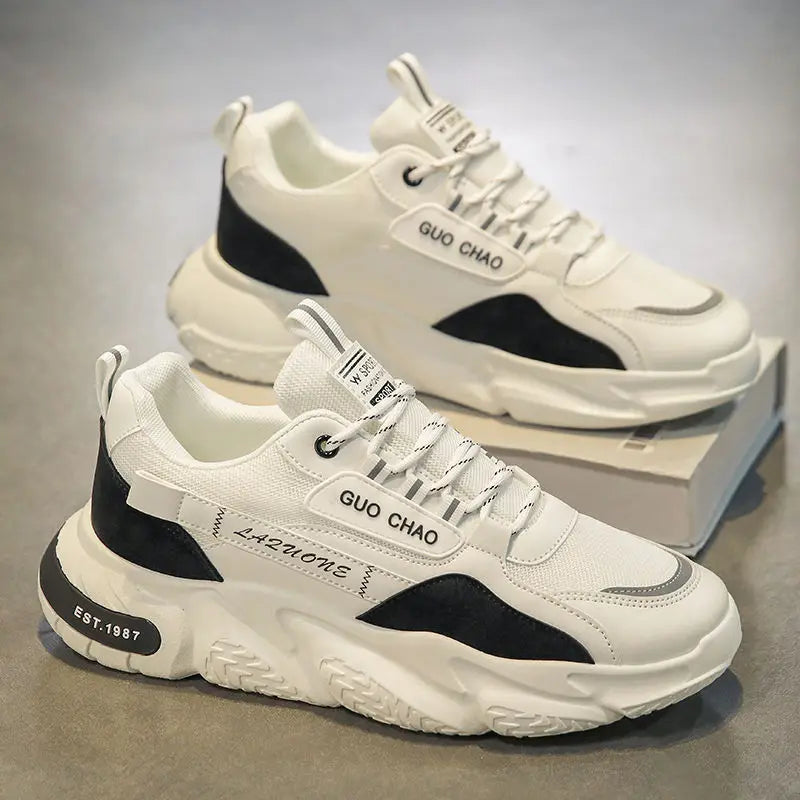 Men's Spor Breathable Me oes Summer New Sle Thi Bot Heightening Casual Dads Sneakers Comfortable round Toe Rubbe... - Melo
