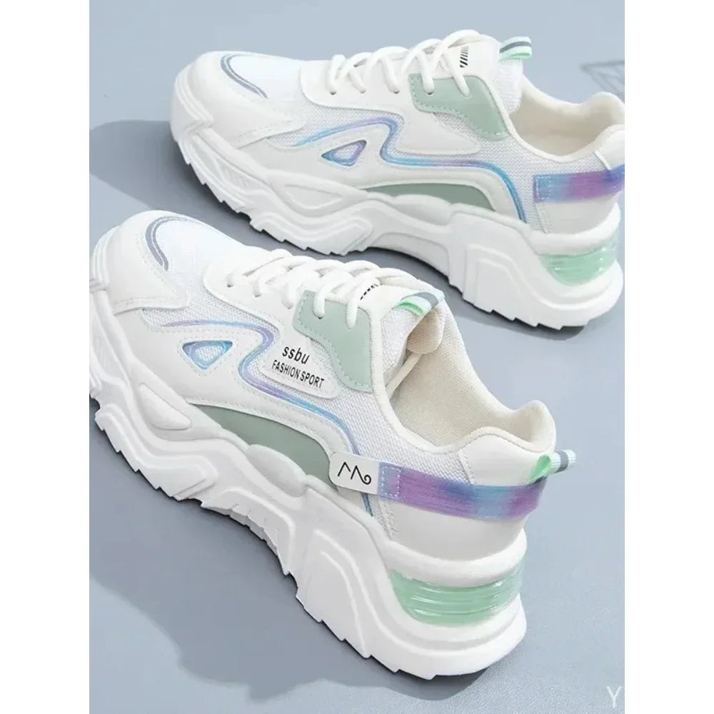 2023 Sneakers Women Platform Flat Shoes Woman Shoes Green Casual Trainers Ladies Chunky Sneakers Women Shoes - Melo
