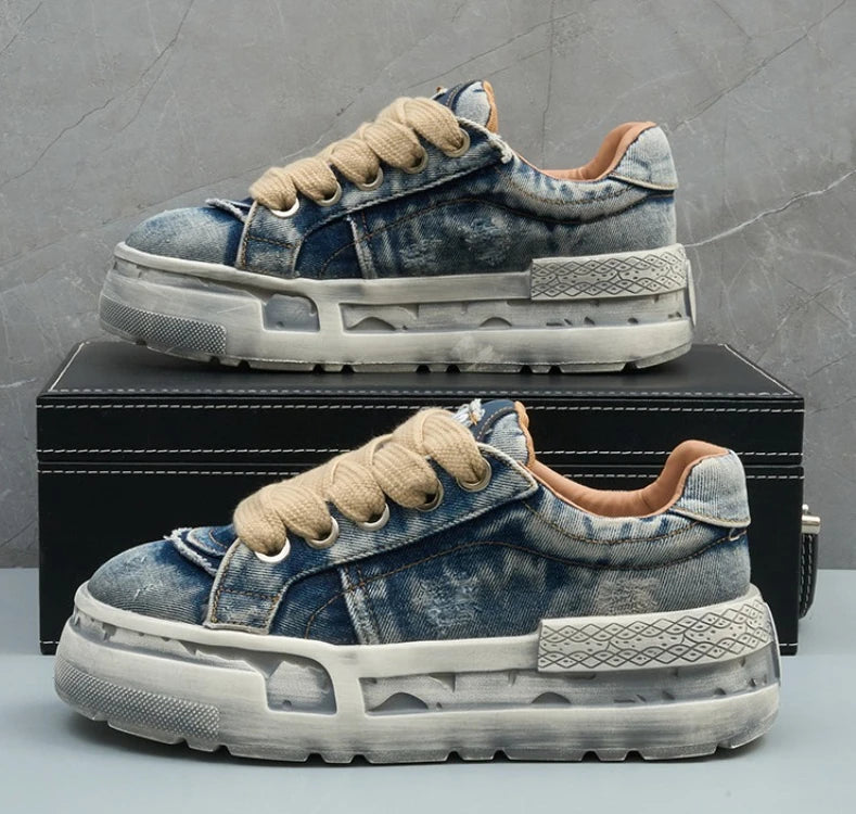 Spring and Autumn New Fashionable Anti slip and Wear resistant Men's Vulcanized Shoes Canvas Casual Sports Men's Board Shoes - Melo