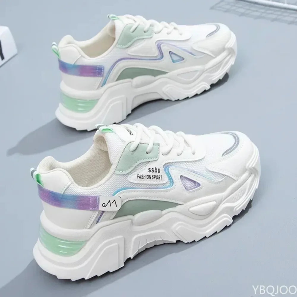 2023 Sneakers Women Platform Flat Shoes Woman Shoes Green Casual Trainers Ladies Chunky Sneakers Women Shoes - Melo