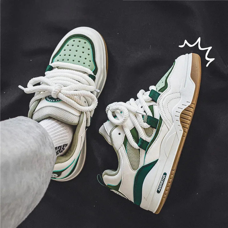 Trendsetting Comfort: Men Durable Skate Shoes with Fashionable Shoelaces, Ankle and Toe Protection, Breathable Holes - Melo