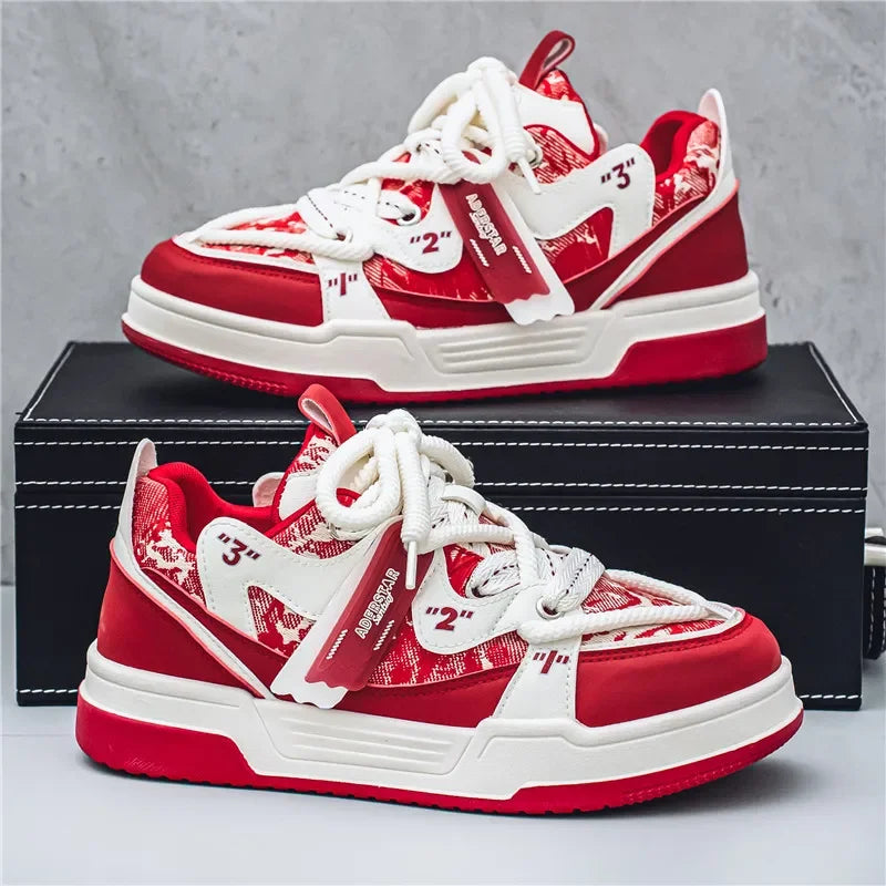 Original Brand Men's Skateboard Shoes Fashion Red Men Sneakers Low-Cut Platform Shoes Casual Skate Sneakers Men basket homme - Melo
