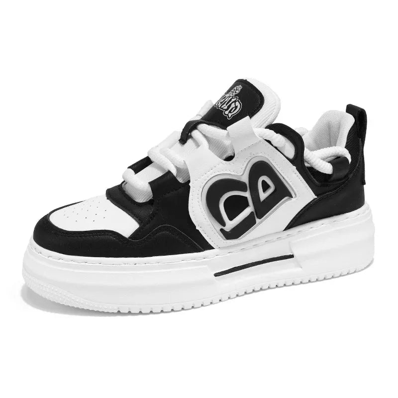 Men's Summer Breathable New 2024 Korean Trendy Versatile Sports Casual Board Shoes Student Increase Small White Trendy Shoes - Melo