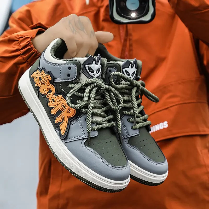 Fashion Blue Designer Skateboard Shoes Men Luxury Platform Skateboard Sneakers Men Basket HommeMen Streetwear Hip Hop Sneakers - Melo