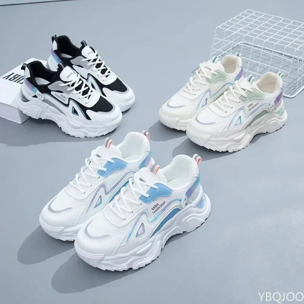 2023 Sneakers Women Platform Flat Shoes Woman Shoes Green Casual Trainers Ladies Chunky Sneakers Women Shoes - Melo