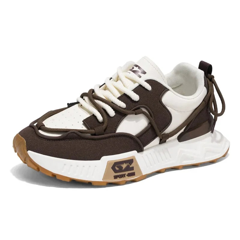 Men's Sport Shoes Autumn Winter Thick Bottom Heightening Dad Shoes Korean Style Trendy Shoes round Toe Synthetic Casual Shoes - Melo