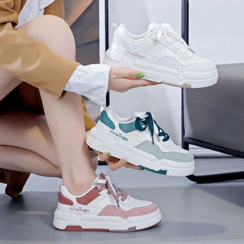 Chunky White Platform Sneakers 2024 Spring New Sport Versatile Women Hightop Luxury Designer Brand High Quality Shoes for Women - Melo