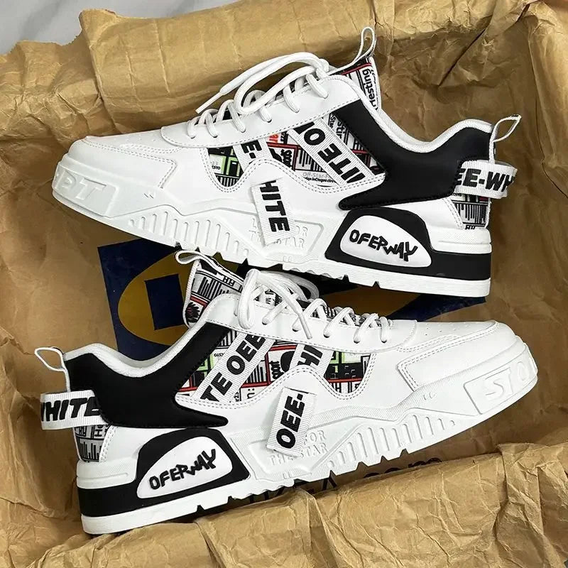 Casual Fashion Leather Sneakers New Skateboard Mens Shoes Outdoor Running Sports shoes Hiking Tennis Platform Luxury footwear - Melo