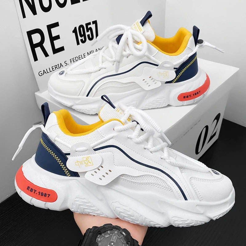 Men's Sports Shoes Thick-soled Heightening Clunky Sneaker Breathable Comfortable Running Shoes Fashionable Sports Tennis Shoes - Melo