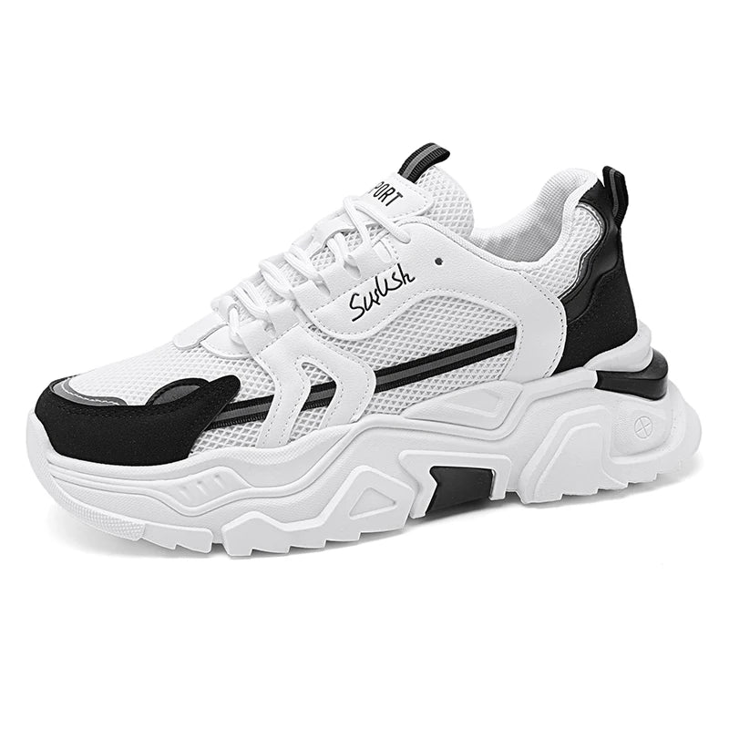 Student thick soled mesh breathable casual sports shoes four seasonal men's outdoor soft sole comfort running shoes male sneaker - Melo